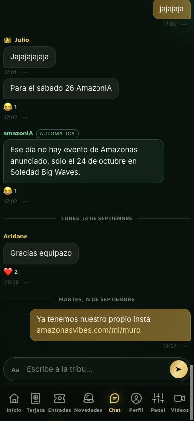 Pantalla de la app: El chat