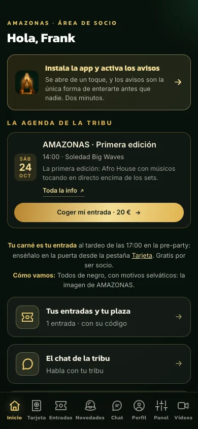 Pantalla de la app: Tu agenda